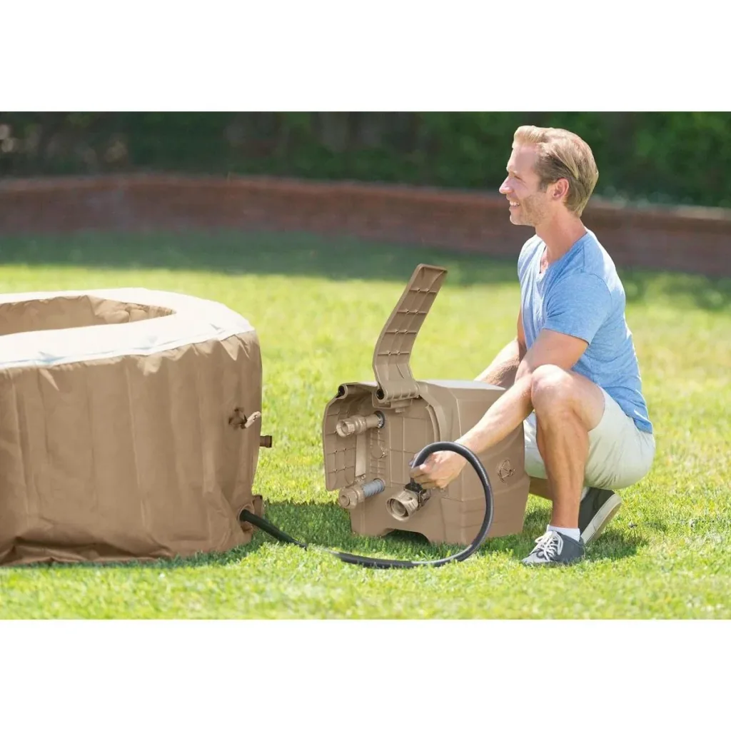 Aufblasbarer Jacuzzi Purespa | 4-Sitzer | Ø196 Cm | PVC | Beige