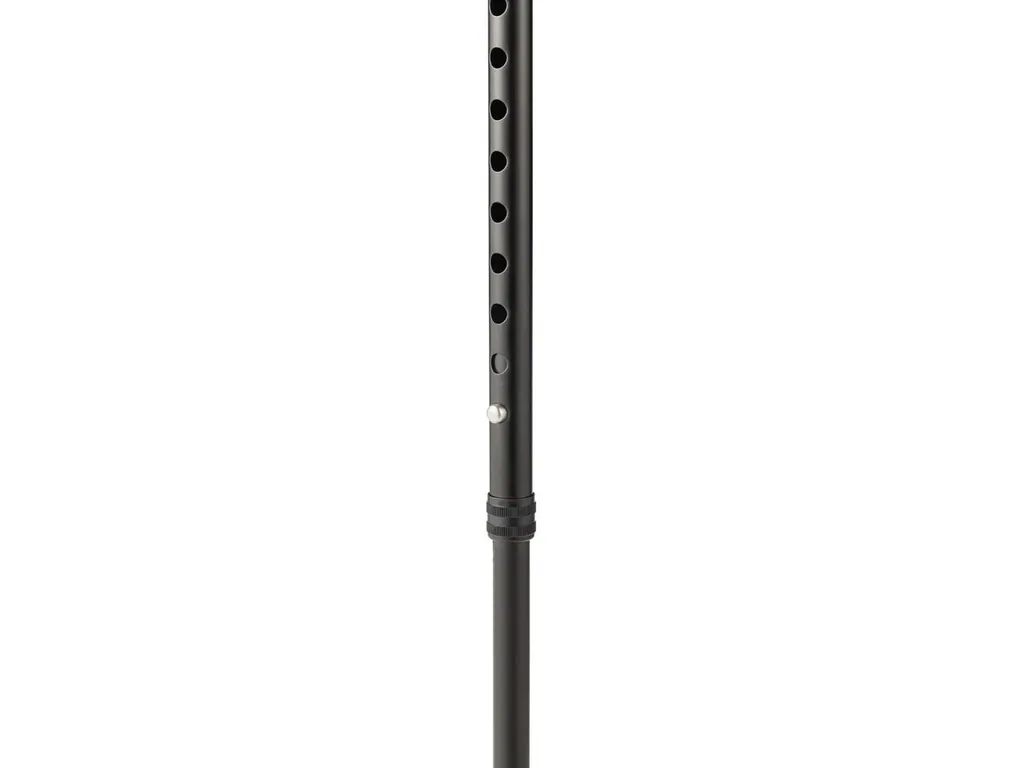 Gehstock für Senioren, Spazierstock für ältere Menschen, leichtes Aluminium, ergonomischer weicher Griff, verstellbare Höhe 77–104.5 cm, rutschfeste Gummispitze, Handschlaufe, schwarz