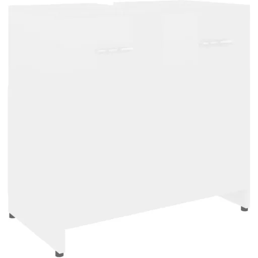 Badschrank 60x33x58 cm Spanplatte Hochglanz weiß