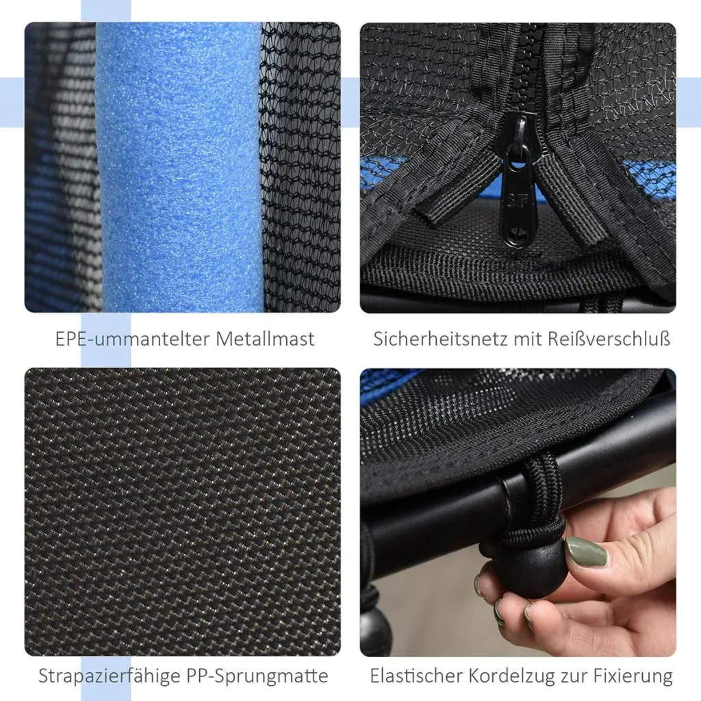 Mini-Trampolin für Kinder schwarz/blau