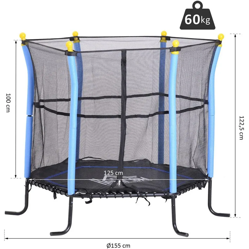 Mini-Trampolin für Kinder schwarz/blau