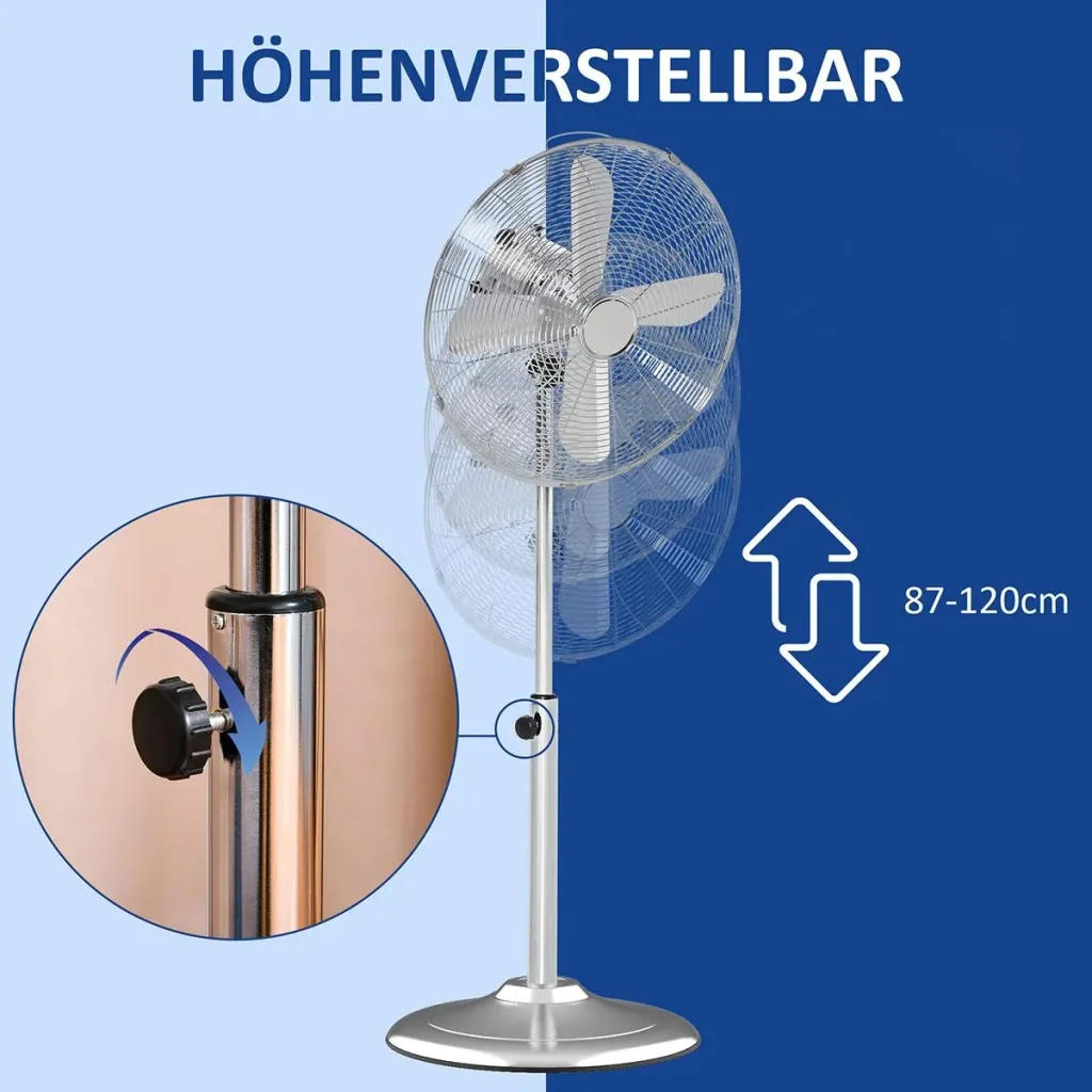 Standventilator mit 3 Geschwindigkeitsstufen silber
