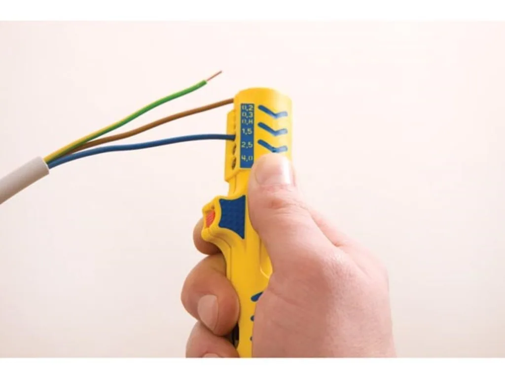 Kabelabisolierer für Rundkabel 8-13 mm, Drahtabisolierer 0.2-4.0 mm², TIN-Klingen, Sicherheitsgriff für Elektriker