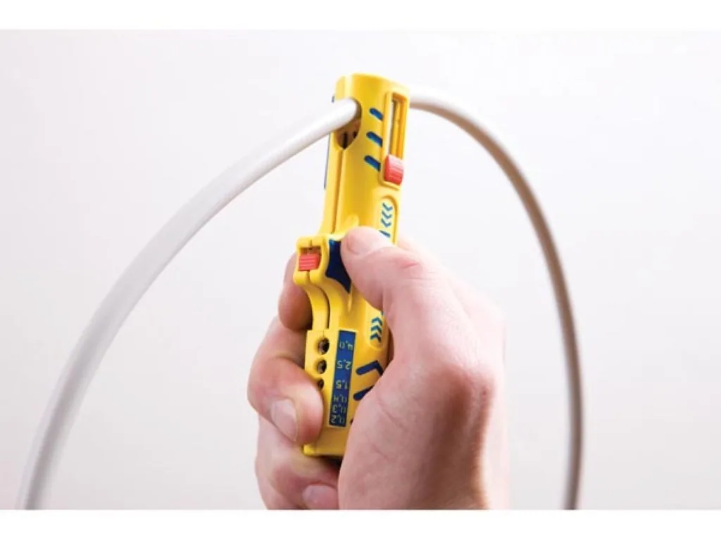 Kabelabisolierer für Rundkabel 8-13 mm, Drahtabisolierer 0.2-4.0 mm², TIN-Klingen, Sicherheitsgriff für Elektriker