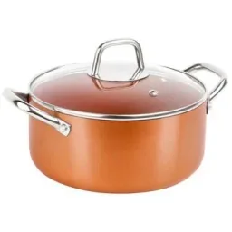 L 12-teiliges Kochgeschirr-Set - inklusive Deckel - Wokpfanne, Stieltopf, Grillpfanne, Bratpfanne - Kupfer - Aluminiumg