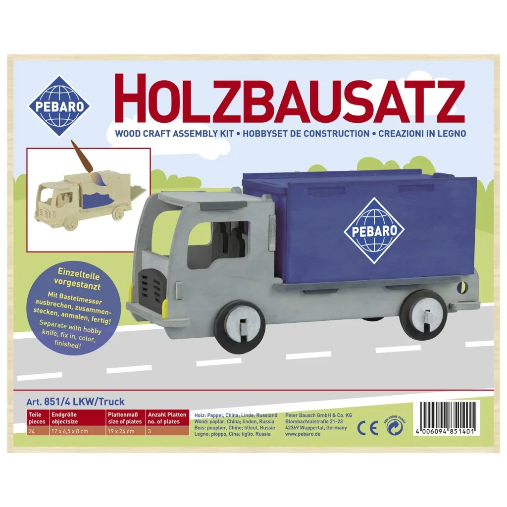 Holzbausatz "Lastkraftwagen", 17 x 6,5 x 8 cm