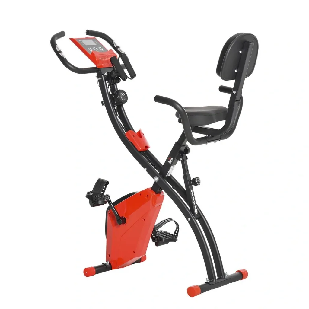 Heimtrainer 2-in-1 Fahrradtrainer LCD-Display klappbarer Hometrainer Trimmrad mit 8 stufig einstellbarem Magnetwiderstan