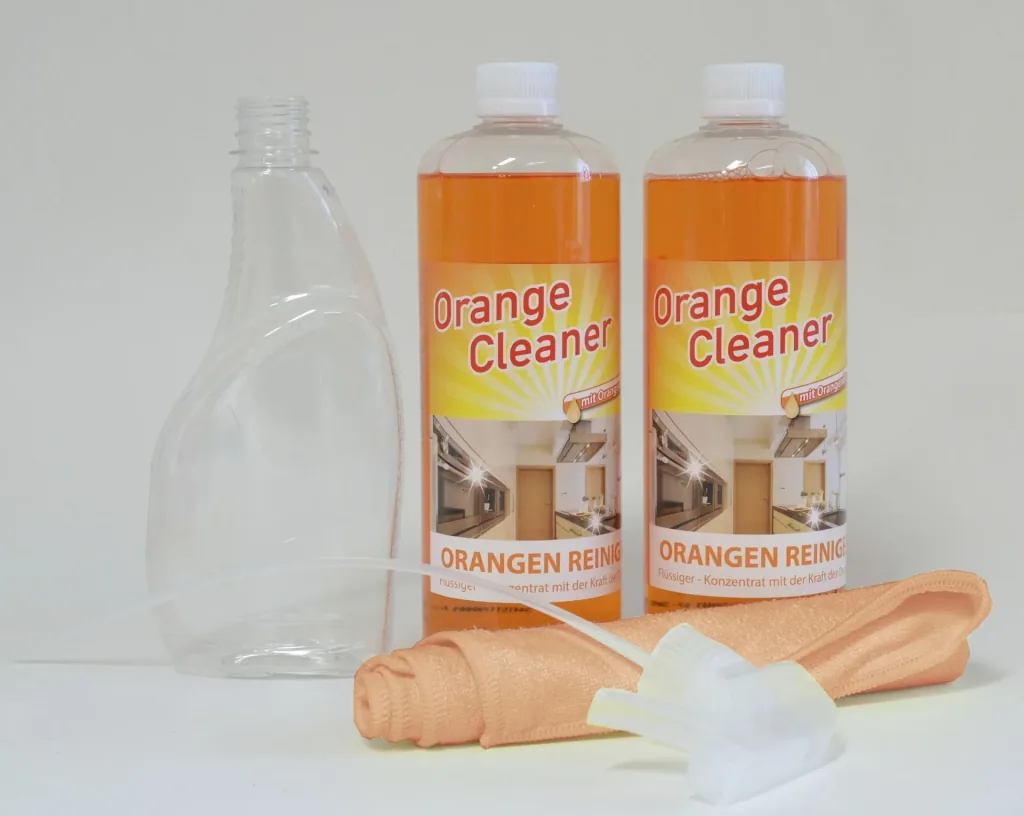 Orangenreiniger, 2 x 750 ml inklusive Sprühflasche und Mikrofasertuch
