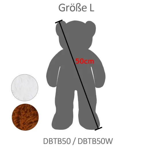 Teddybär-Kissen L Braun 50cm