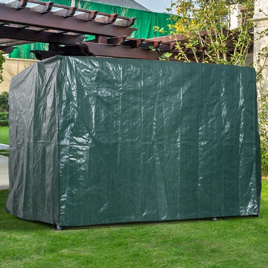 Abdeckplane Schutzhülle Gartenmöbel Abdeckhaube Wasserdicht UV-Schutz PE Grün 215 x 155 x 150 cm
