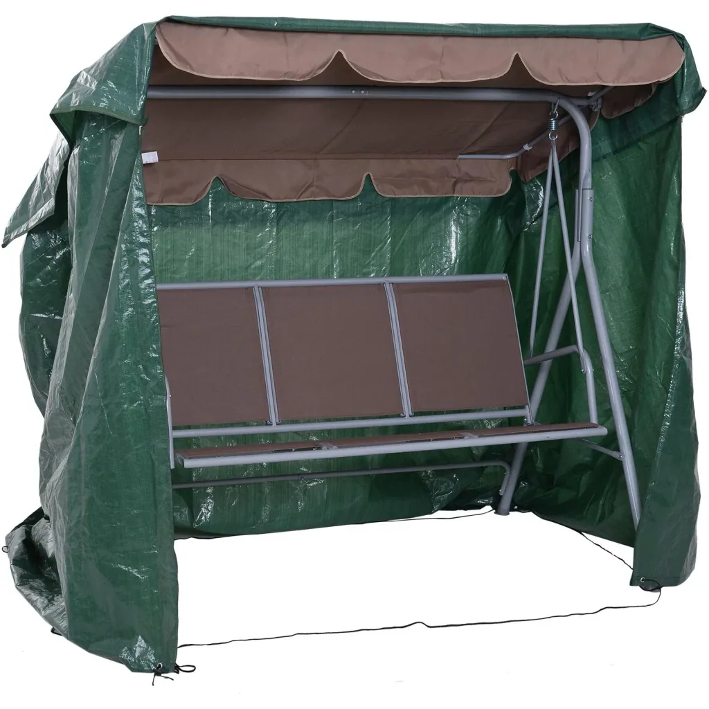 Abdeckplane Schutzhülle Gartenmöbel Abdeckhaube Wasserdicht UV-Schutz PE Grün 215 x 155 x 150 cm