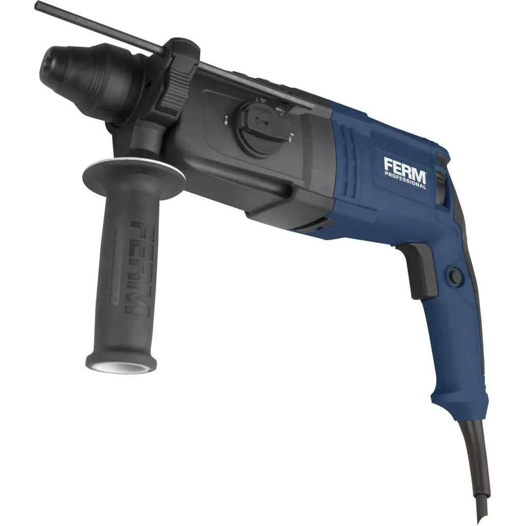 HDM1038P Bohrhammer 800W - Soft griff - 4 Funktionen - Inkl. 3 SDS Plus Bohrköpfer und 2 SDS Plus Werkzeugköpfen mit Auf