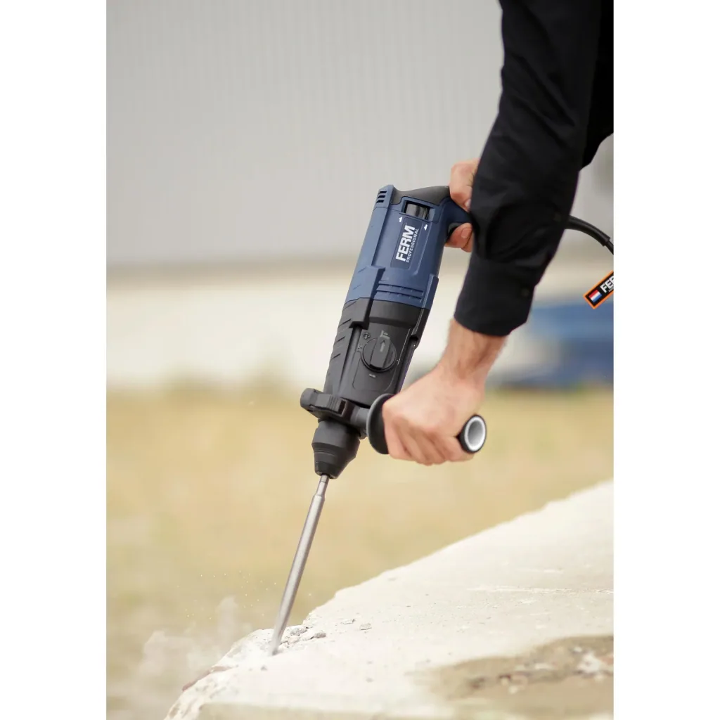 HDM1038P Bohrhammer 800W - Soft griff - 4 Funktionen - Inkl. 3 SDS Plus Bohrköpfer und 2 SDS Plus Werkzeugköpfen mit Auf