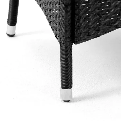 Garten-Set Polyrattan Milan 6+1 Set - Schwarz