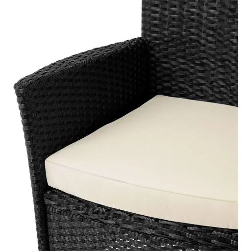 Garten-Set Polyrattan Milan 6+1 Set - Schwarz