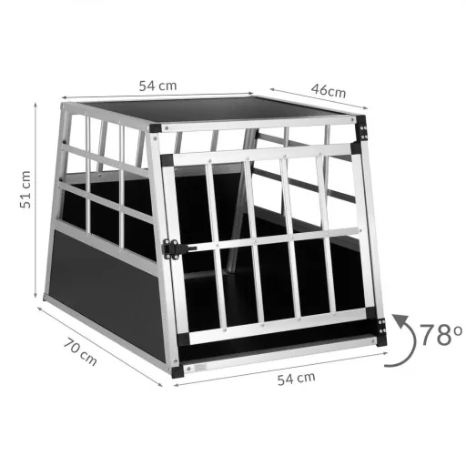 Hundetransportbox M 70x54x51cm Aluminium