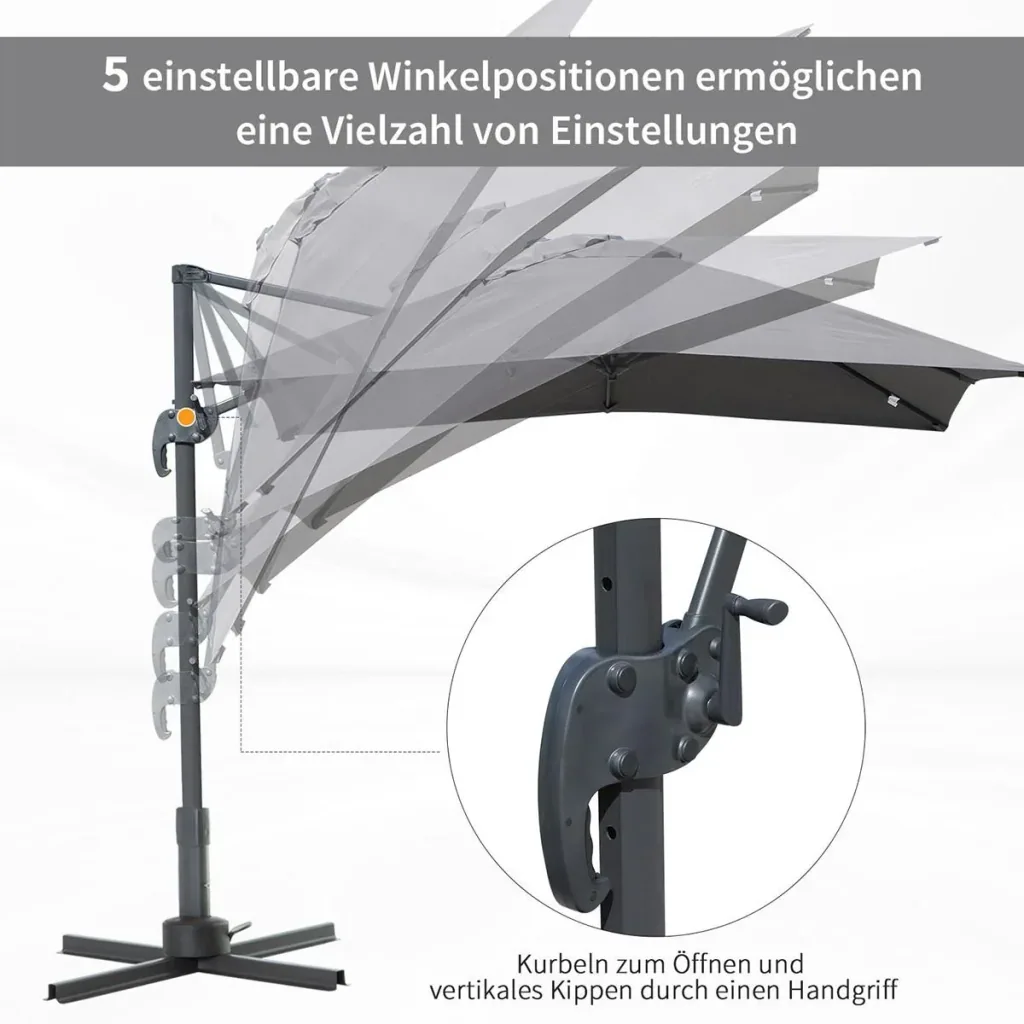 Sonnenschirm 245 x 245 cm Kurbelsc