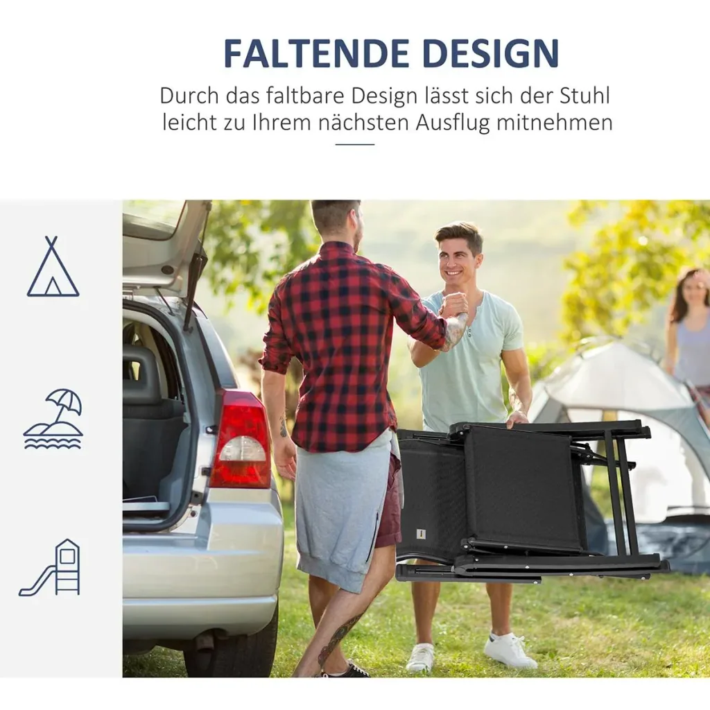 Garten Beistelltisch Couchtisch Gartentisch Balkontisch Polyrattan Schwarz 85 x 50 x 39 cm