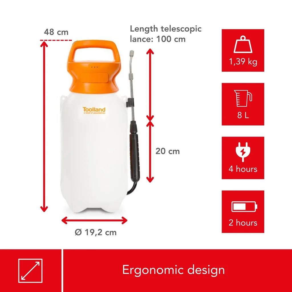 drucksprüher - batteriebetrieben - 8 l