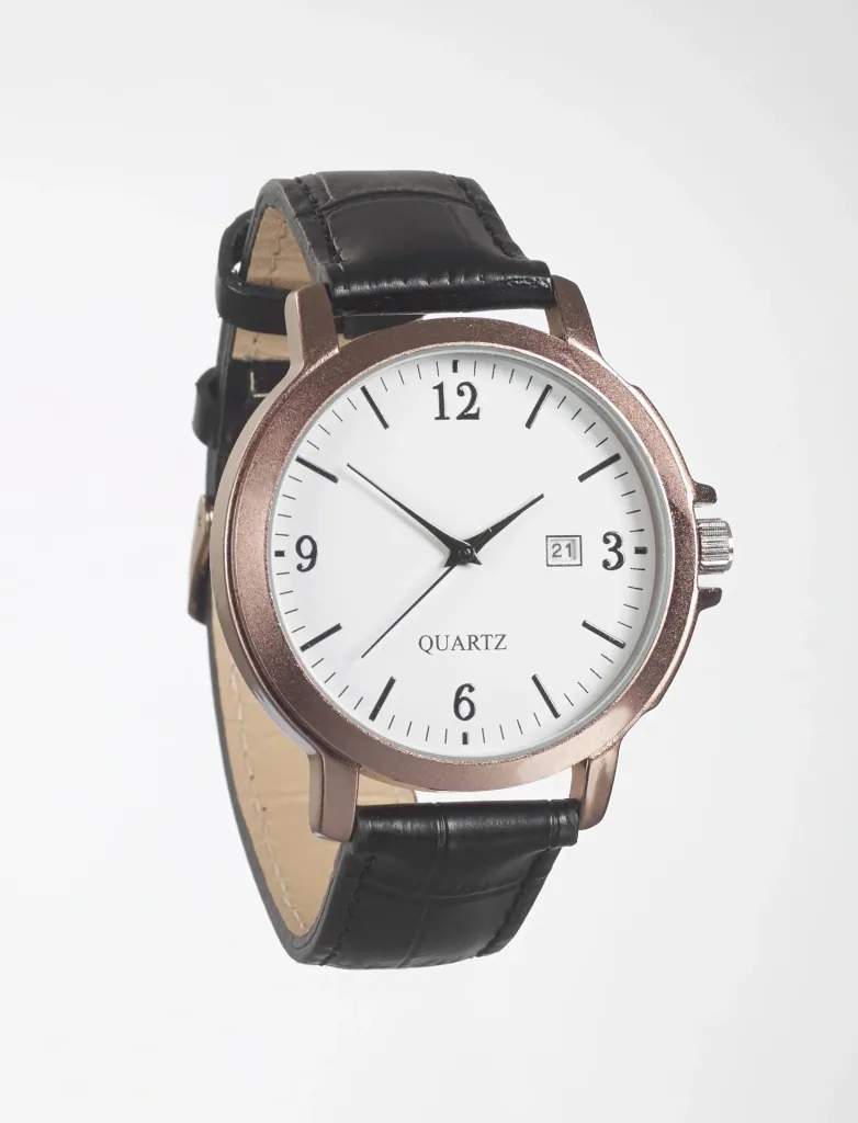 Uhren Set für Sie und Ihn - bronzefarben mit Echtlederarmband und Datumsanzeige