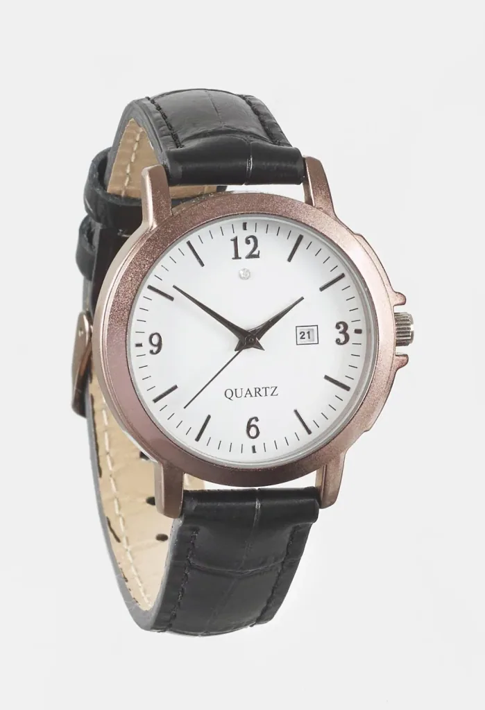 Uhren Set für Sie und Ihn - bronzefarben mit Echtlederarmband und Datumsanzeige