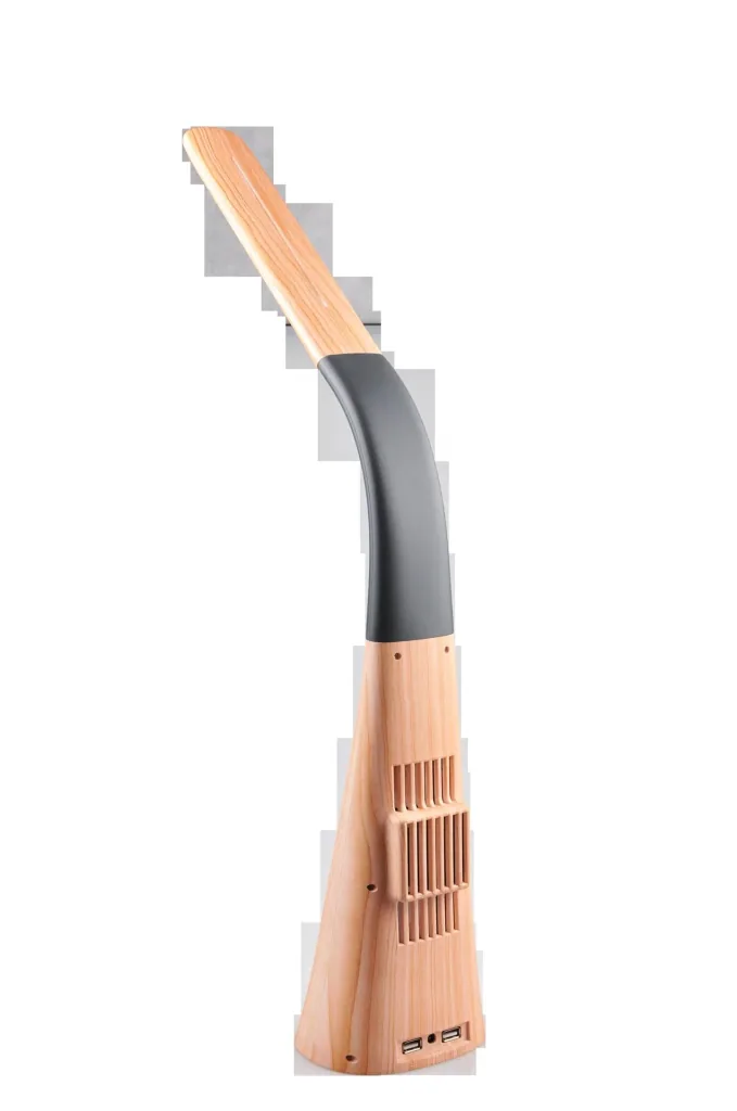 LED Tischleuchte "Ionic Light" mit integriertem Lufterfrischer in Holzoptik