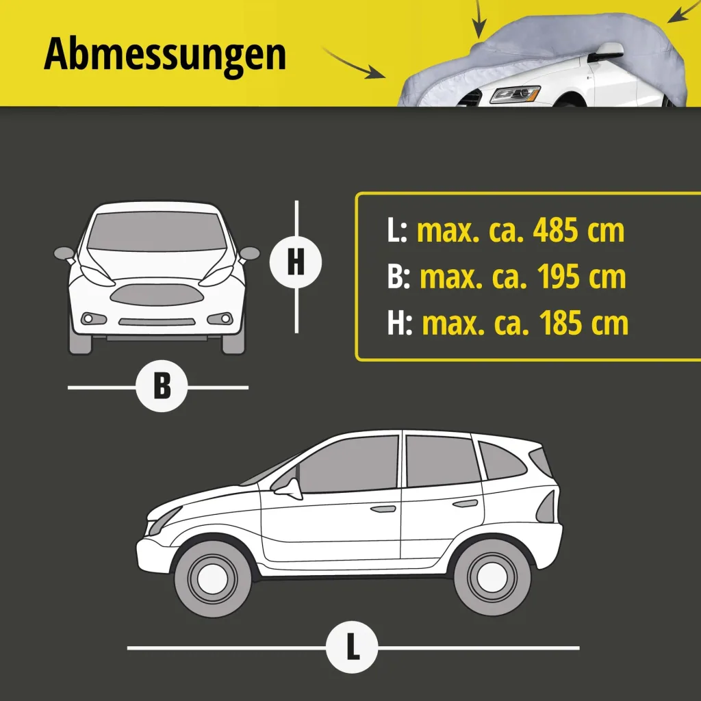 Autoabdeckplane all weather - Größe 10 - 485x195x185cm - PVC beschichtet