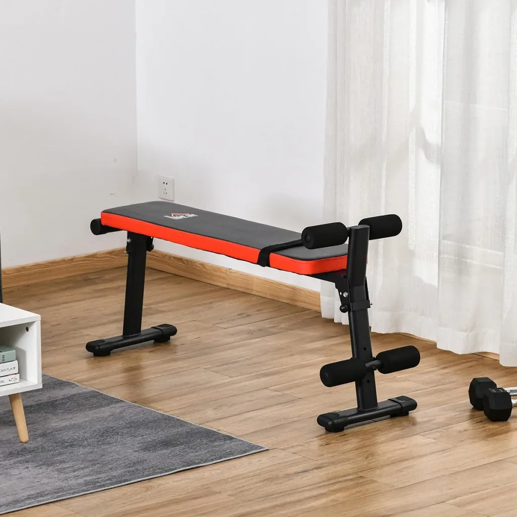 einstellbare Beinplatzierungen Übung faltbares Trainingsgerät für Zuhause Büro und Fitnessstudio Stahl PU Schwarz+Rot 12