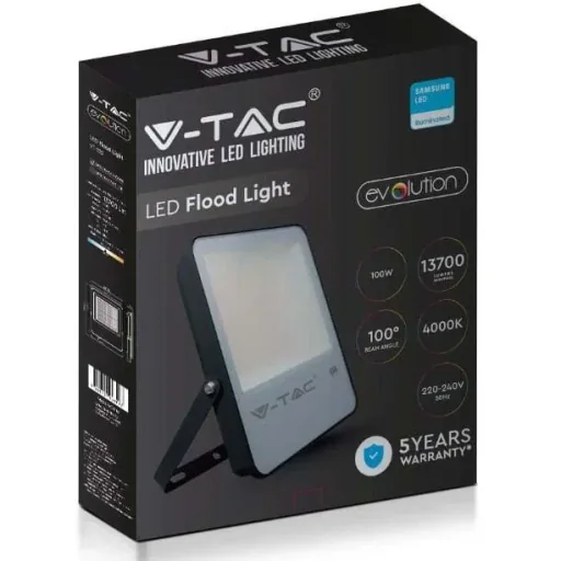 VT-132 LED-Flutlicht - 100 W - 13700 Lm - 4000K - schwarz - Extra effizient