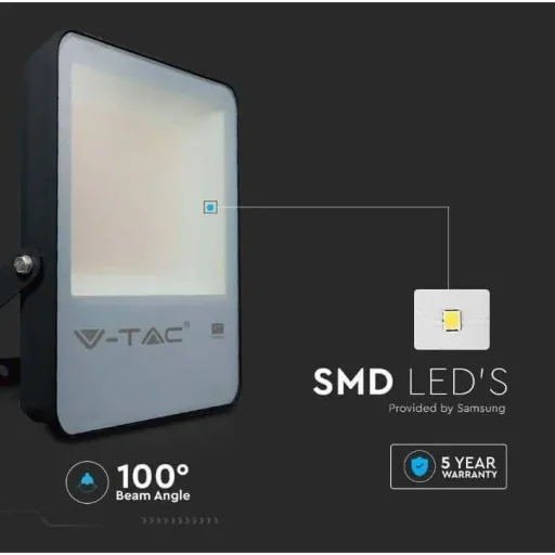 VT-132 LED-Flutlicht - 100 W - 13700 Lm - 4000K - schwarz - Extra effizient
