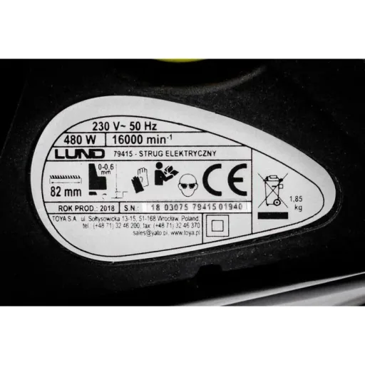 Hobelmaschine - 480W - Hobelbreite: 82mm