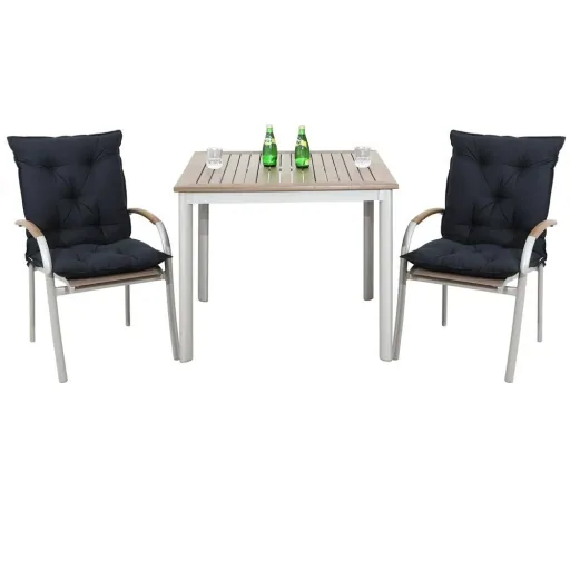 Sitzkissen - 2er Set - Anthrazit 116x57x7cm