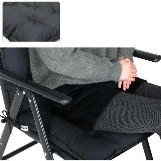 Sitzkissen - 2er Set - Anthrazit 116x57x7cm