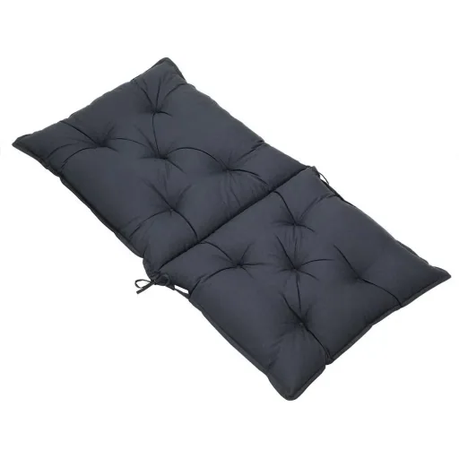 Sitzkissen - 2er Set - Anthrazit 116x57x7cm