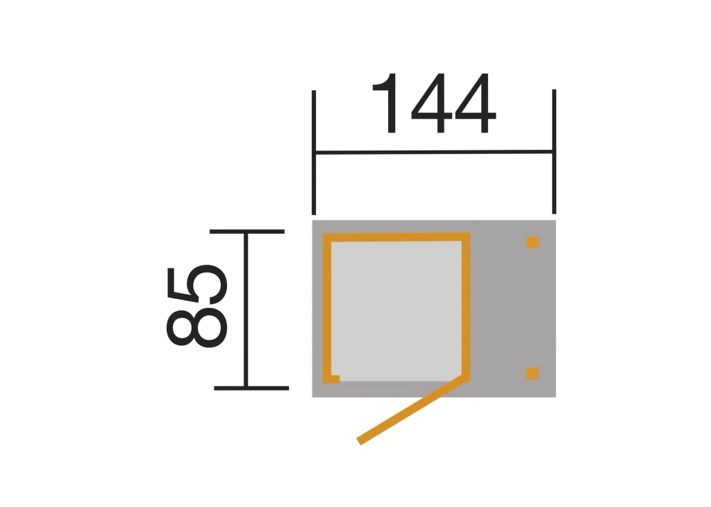 Garten-/Terrassenschrank 351 A Gr.1 B x H x T 162 x 196 x 105 Satteldach, 14 mm, Einzeltür, Schleppdach 50 cm