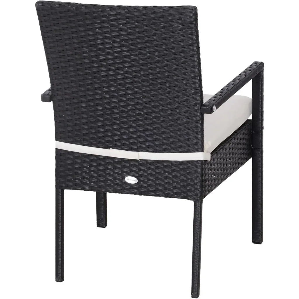 Gartensitzgruppe 3-tlg, Polyrattan Gartenset Rattanmöbel für Balkone Schwarz mit Sitzkissen