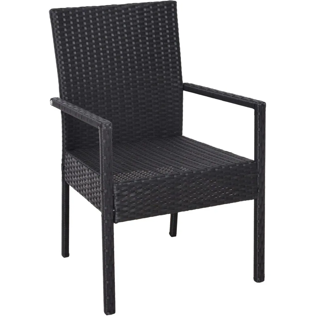 Gartensitzgruppe 3-tlg, Polyrattan Gartenset Rattanmöbel für Balkone Schwarz mit Sitzkissen