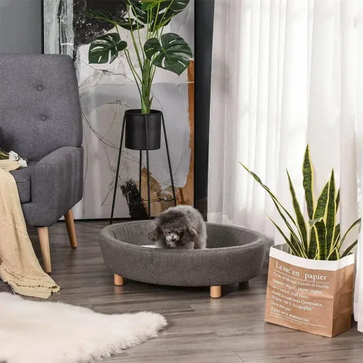Haustiersofa für Hunde und Katzen dunkelgrau