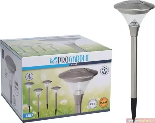4x Progarden Solar-Gartenlampe 47cm (Schaltet sich automatisch ein)