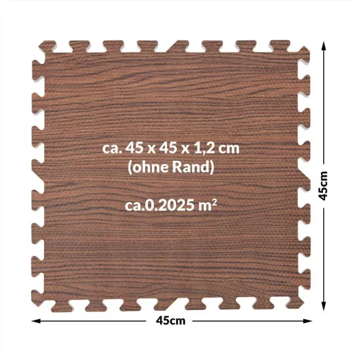 Bodenschutz / Puzzlematte 8 Stück - Braun Holzoptik 172x87x1cm