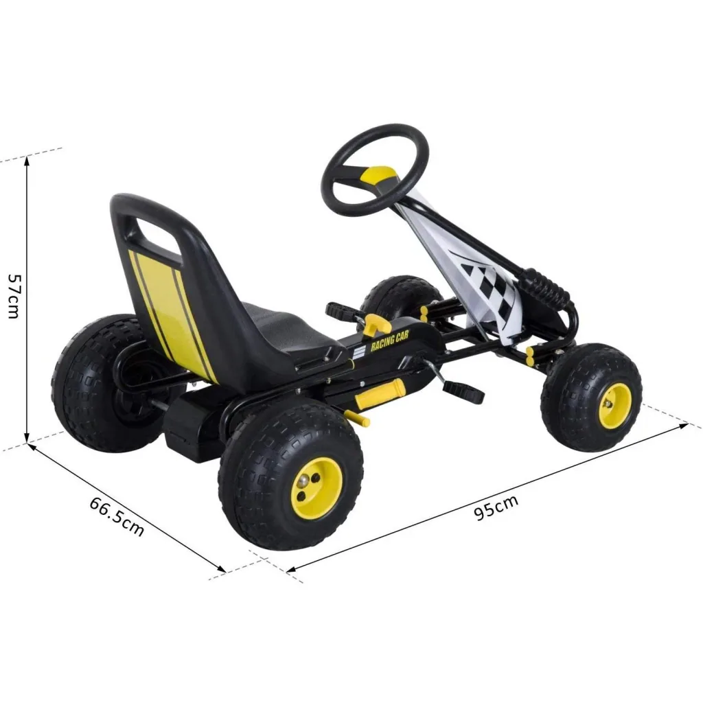 Tretauto Go Kart Tretfahrzeug ab 3 Jahre Schwarz