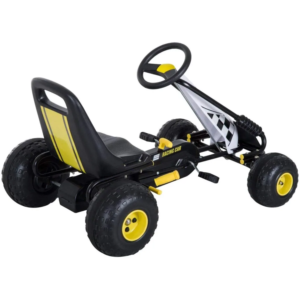 Tretauto Go Kart Tretfahrzeug ab 3 Jahre Schwarz
