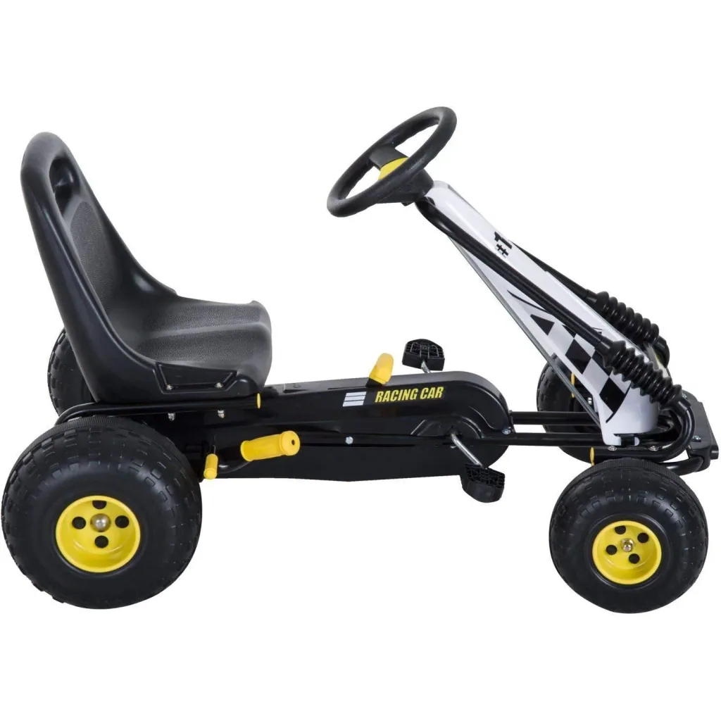 Tretauto Go Kart Tretfahrzeug ab 3 Jahre Schwarz
