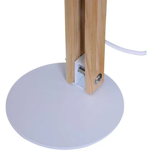 Tischleuchte Schreibtischlampe verstellbar Leselampe Büro Metall + Holz weiß 26 x 15 x 41 cm
