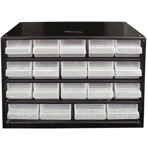 Stahl-Schubladenschrank mit 19 Schubladen - 30,6 x 15 x 19,5 cm