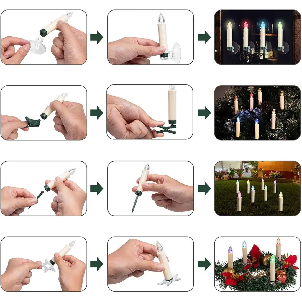 LED-Weihnachtsbaumlichter - Weihnachtsbaumschmuck - Set mit 30 farbigen Lichtern, ferngesteuert