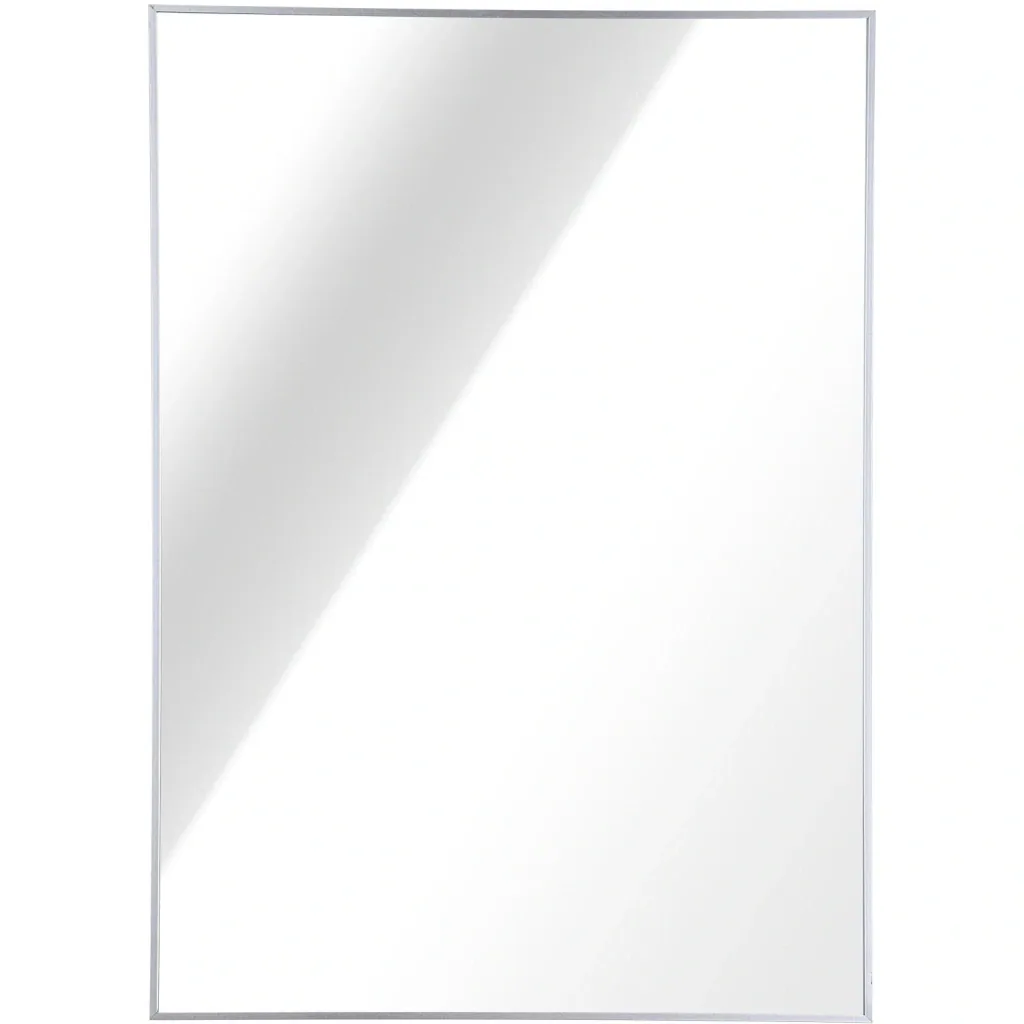 Wandspiegel Badspiegel 60 x 80 cm Spiegel Flurspiegel Aluminiumrahmen Silber