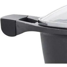 Suppenauflauf aus Marmor - Mit Glasdeckel schwarz - 20 cm