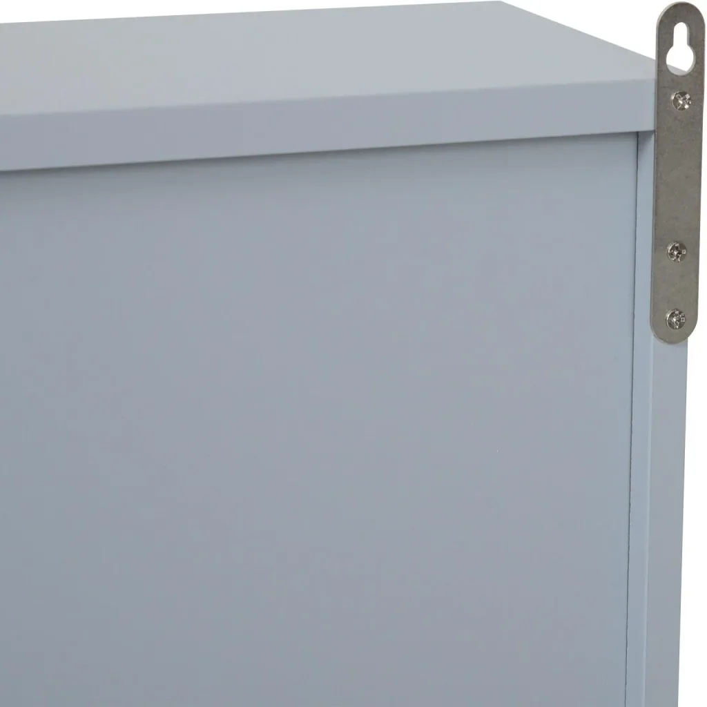 Badschrank Hängeschrank Badmöbel Wandschrank Spiegelschrank Holz Grau 48 x 14,5 x 45 cm