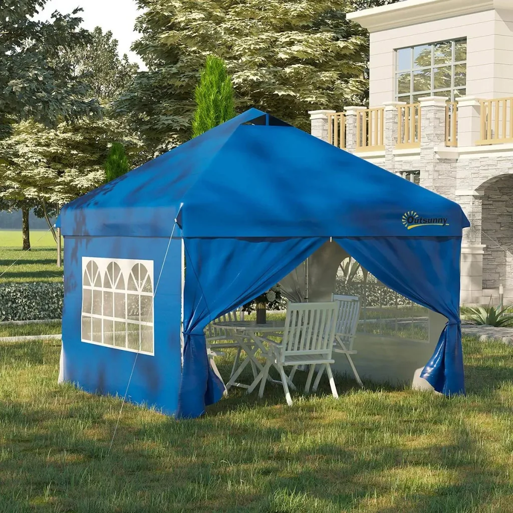 Gazebo faltbar - Blau - 3 x 3 m - inkl. Heringe und Tasche